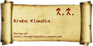 Krebs Klaudia névjegykártya